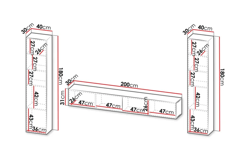 Kangana Tv-möbelset - Beige - Möbler - TV- & Mediamöbler - TV-möbelset