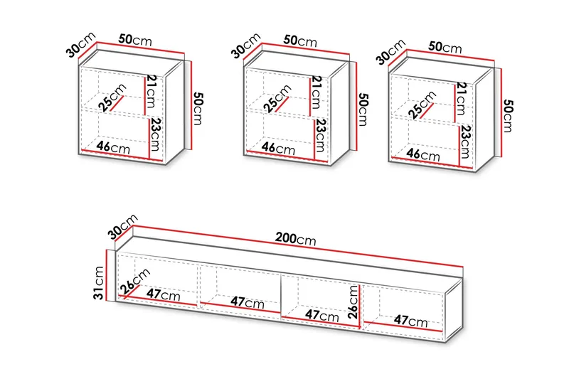 Kangana Tv-möbelset - Beige - Möbler - TV- & Mediamöbler - TV-möbelset