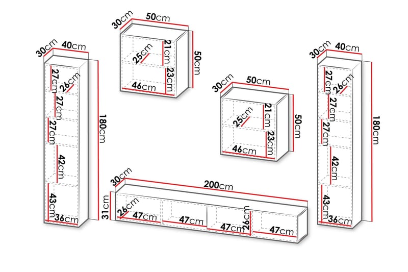 Kangana Tv-möbelset - Beige - Möbler - TV- & Mediamöbler - TV-möbelset