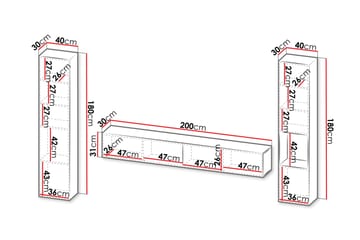 Kangana Tv-möbelset - Svart - Möbler - TV- & Mediamöbler - TV-möbelset