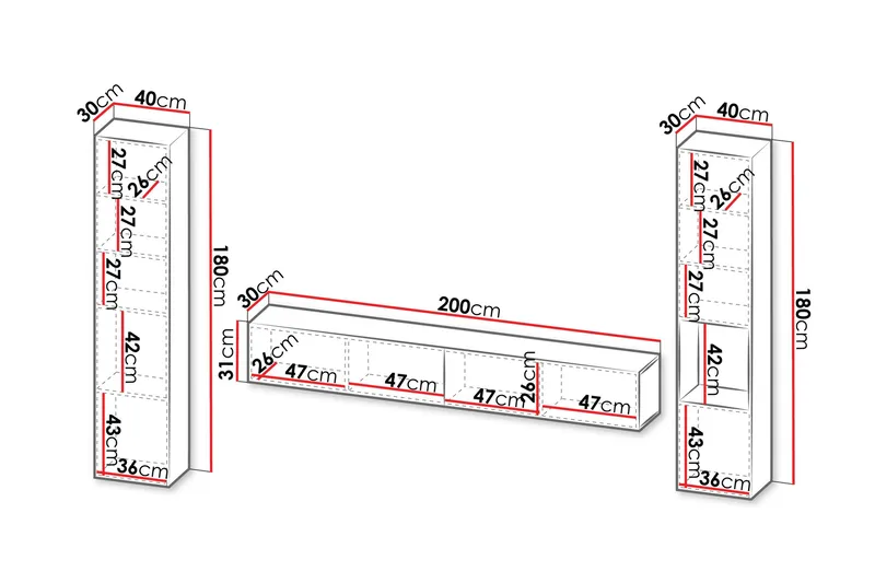 Kangana Tv-möbelset - Svart/Brun - Möbler - TV- & Mediamöbler - TV-möbelset