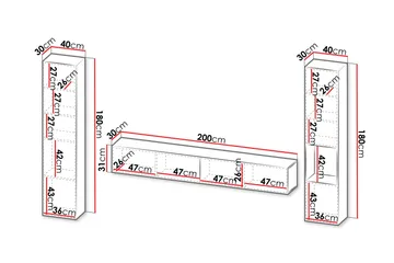 Kangana Tv-möbelset - Svart/Brun - Möbler - TV- & Mediamöbler - TV-möbelset