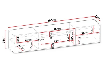 Kanki Tv-bänk 183 cm - Svart - Möbler - TV- & Mediamöbler - TV bänk & mediabänk