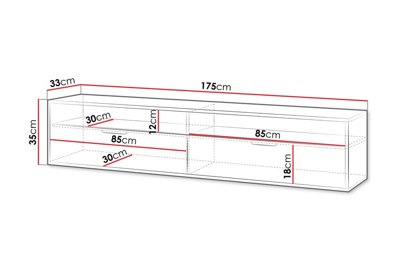 Kanon Tv-bänk 175 cm - Vit - Möbler - TV- & Mediamöbler - TV bänk & mediabänk