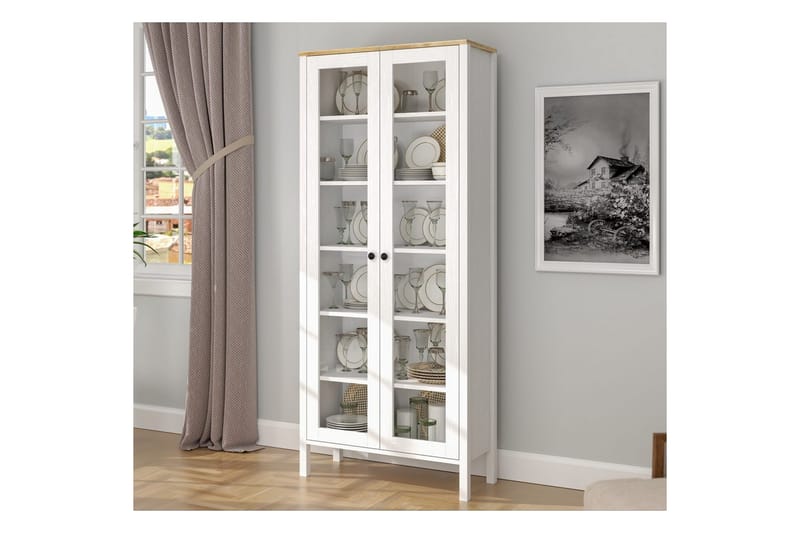 Kelric Bokhylla 83 cm - Natur/Vit - Förvaring - Hylla - Bokhylla