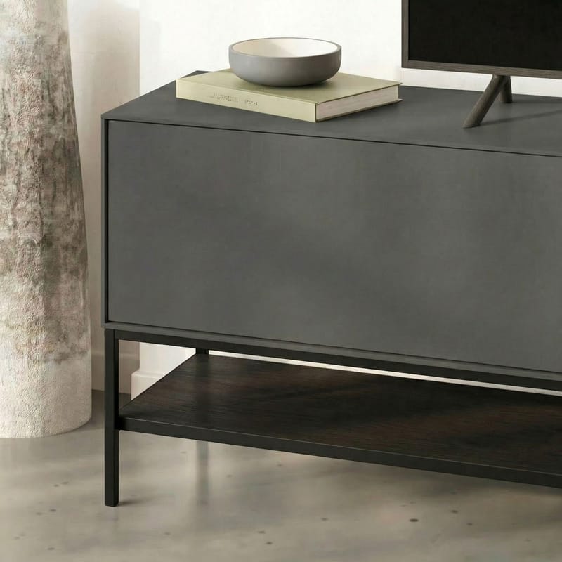 Kenvor Tv-bänk 180 cm - Antracit, Wood Black, Svart - Möbler - TV- & Mediamöbler - TV bänk & mediabänk