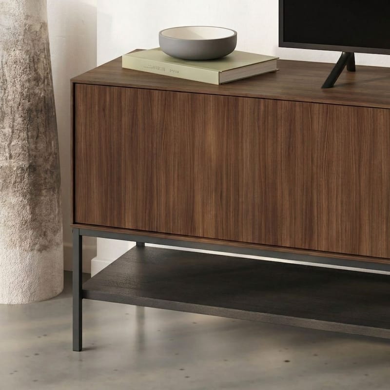 Kenvor Tv-bänk 180 cm - Milano Walnut, Wood Black, Black - Möbler - TV- & Mediamöbler - TV bänk & mediabänk