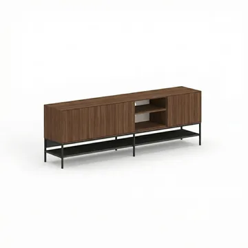 Kenvor Tv-bänk 180 cm - Milano Walnut, Wood Black, Black - Möbler - TV- & Mediamöbler - TV bänk & mediabänk