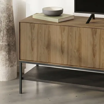 Kenvor Tv-bänk 180 cm - Naturfärgad ek, trä svart, svart - Möbler - TV- & Mediamöbler - TV bänk & mediabänk