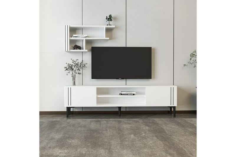 Klyne Tv-möbelset 140x29,6 cm - Vit - Möbler - TV- & Mediamöbler - TV-möbelset