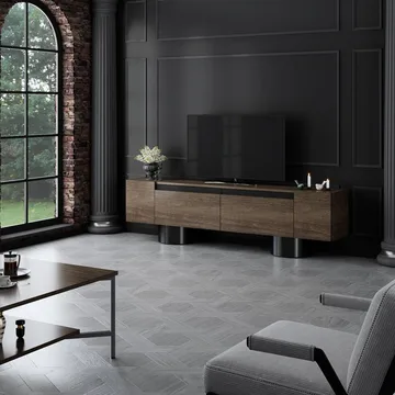 Kumail Tv-bänk 180 cm - Brun/Svart - Möbler - TV- & Mediamöbler - TV bänk & mediabänk