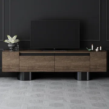Kumail Tv-bänk 180 cm - Brun/Svart - Möbler - TV- & Mediamöbler - TV bänk & mediabänk