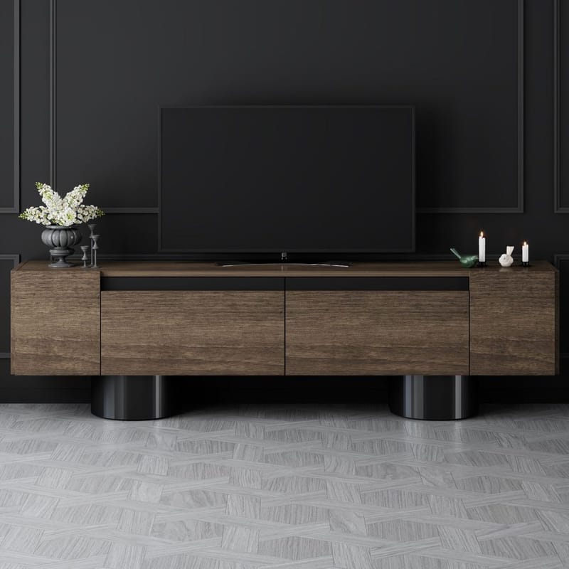 Kumail Tv-bänk 180 cm - Brun/Svart - Möbler - TV- & Mediamöbler - TV bänk & mediabänk