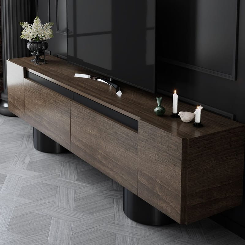 Kumail Tv-bänk 180 cm - Brun/Svart - Möbler - TV- & Mediamöbler - TV bänk & mediabänk