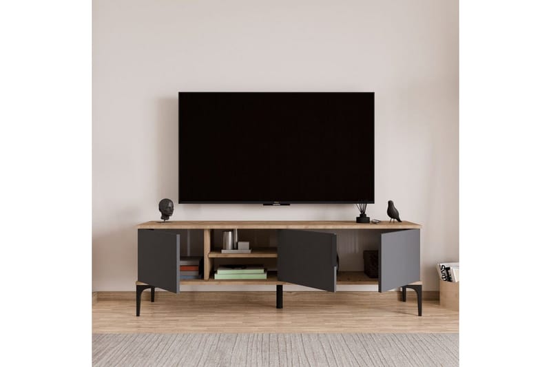 Kunar Tv-bänk 180 cm - Antracit - Möbler - TV- & Mediamöbler - TV bänk & mediabänk