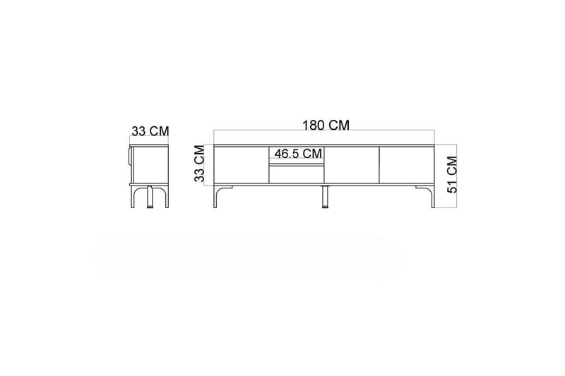 Kunar Tv-bänk 180 cm - Natur - Möbler - TV- & Mediamöbler - TV bänk & mediabänk