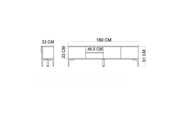 Kunar Tv-bänk 180 cm - Vit - Möbler - TV- & Mediamöbler - TV bänk & mediabänk