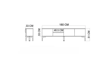 Kunar Tv-bänk 180 cm - Vit - Möbler - TV- & Mediamöbler - TV bänk & mediabänk