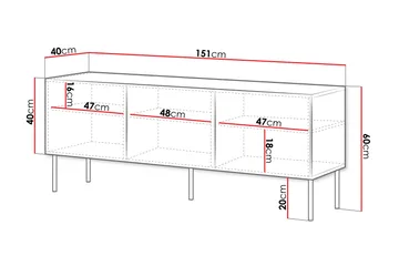 Laholm Tv-bänk 151 cm - Svart - Möbler - TV- & Mediamöbler - TV bänk & mediabänk