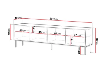 Laholm Tv-bänk 201 cm - Svart - Möbler - TV- & Mediamöbler - TV bänk & mediabänk