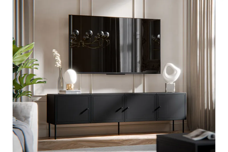 Laholm Tv-bänk 201 cm - Svart - Möbler - TV- & Mediamöbler - TV bänk & mediabänk