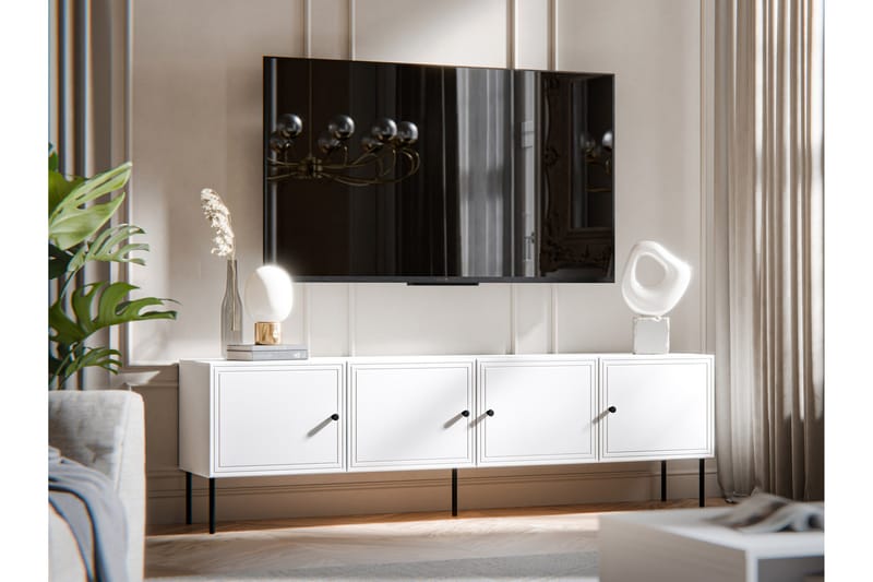 Laholm Tv-bänk 201 cm - Vit - Möbler - TV- & Mediamöbler - TV bänk & mediabänk