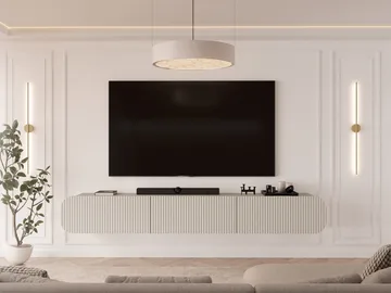 Lerva Tv-bänk 239 cm - Beige - Möbler - TV- & Mediamöbler - TV bänk & mediabänk