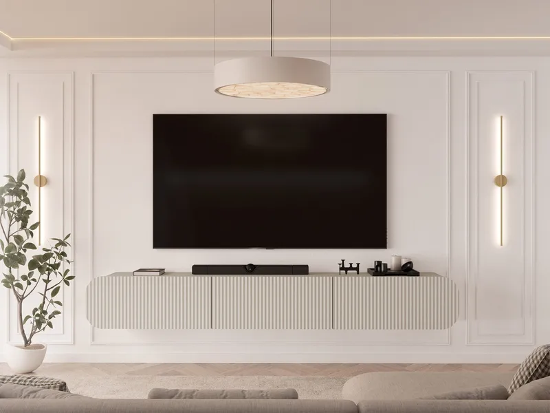 Lerva Tv-bänk 239 cm - Beige - Möbler - TV- & Mediamöbler - TV bänk & mediabänk