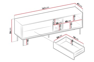 Levisa Tv-bänk 161x41 cm - Beige - Möbler - TV- & Mediamöbler - TV bänk & mediabänk
