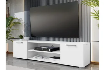 Lindesberg Golvstående Tv Bänk 156 cm med Förvaring i Målat Trä - Vit - Möbler - TV- & Mediamöbler - TV bänk & mediabänk