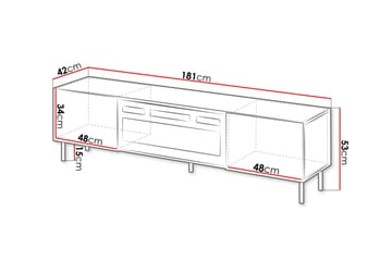 Lionel Golvstående TV Bänk 181 cm med Förvaring i Målat Trä - Beige - Möbler - TV- & Mediamöbler - TV bänk & mediabänk