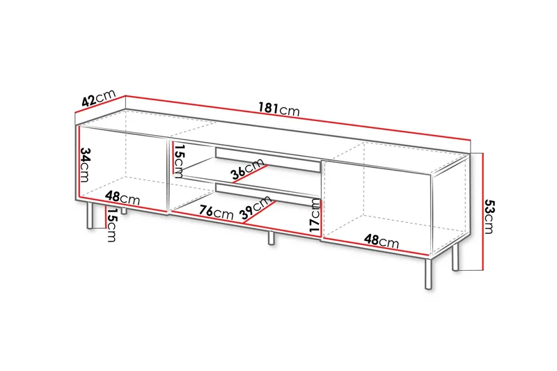 Lionel Tv-bänk 181 cm - Kashmir - Möbler - TV- & Mediamöbler - TV bänk & mediabänk