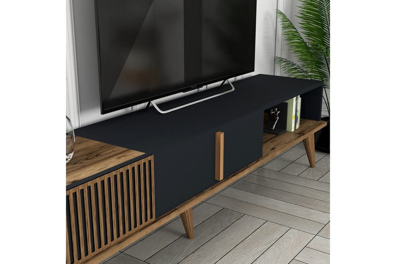 Lissione Tv-bänk 180 cm - Valnöt/Antracit - Möbler - TV- & Mediamöbler - TV bänk & mediabänk