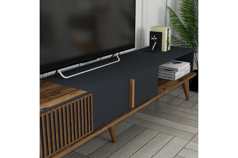 Lissione Tv-bänk 180 cm - Valnöt/Antracit - Möbler - TV- & Mediamöbler - TV bänk & mediabänk