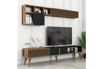 Lissione Tv-bänk 180 cm - Valnöt/Antracit - Möbler - TV- & Mediamöbler - TV bänk & mediabänk