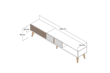 Lissione Tv-bänk 180 cm - Valnöt/Beige - Möbler - TV- & Mediamöbler - TV bänk & mediabänk
