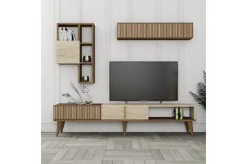 Lissione Tv-bänk 180 cm - Valnöt/Beige - Möbler - TV- & Mediamöbler - TV bänk & mediabänk