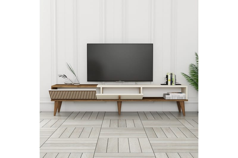Lissione Tv-bänk 180 cm - Valnöt/Cream - Möbler - TV- & Mediamöbler - TV bänk & mediabänk