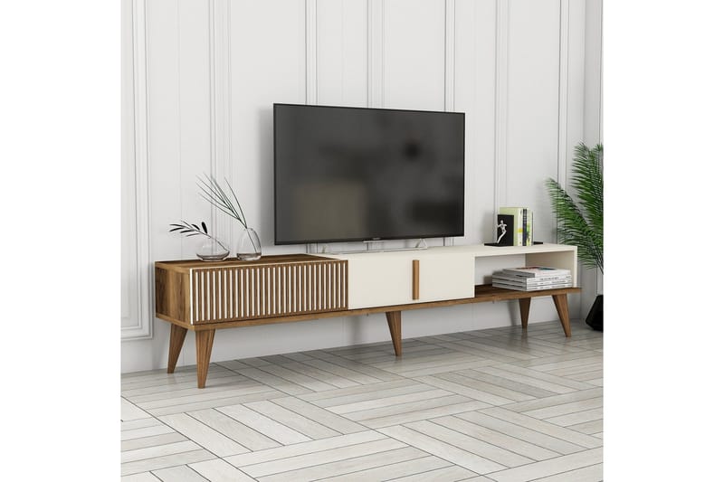 Lissione Tv-bänk 180 cm - Valnöt/Cream - Möbler - TV- & Mediamöbler - TV bänk & mediabänk