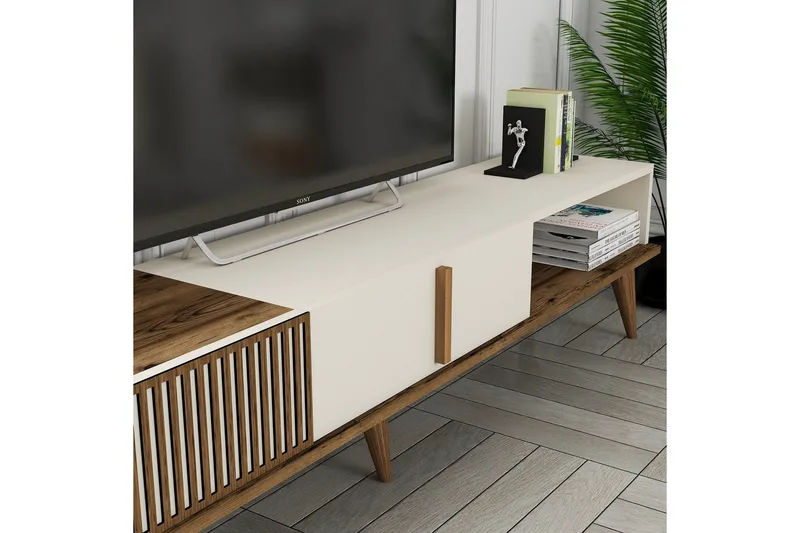 Lissione Tv-bänk 180 cm - Valnöt/Cream - Möbler - TV- & Mediamöbler - TV bänk & mediabänk