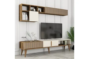 Lissione Tv-bänk 180 cm - Valnöt/Cream - Möbler - TV- & Mediamöbler - TV bänk & mediabänk