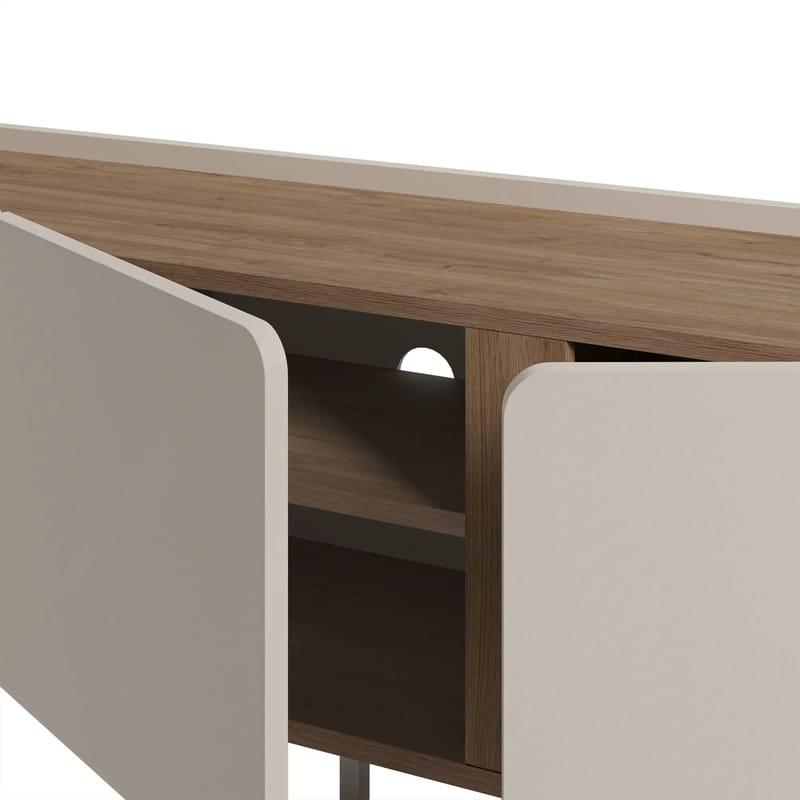 Lomar TV-bänk 140x53,9x35,5 cm - Santstone och naturlig ek - Möbler - TV- & Mediamöbler - TV bänk & mediabänk