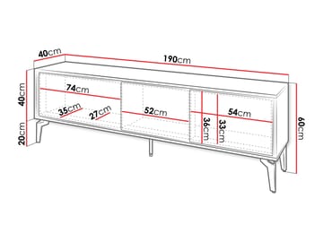 Lorvenn Tv-bänk 190 cm - Brun/Svart - Möbler - TV- & Mediamöbler - TV bänk & mediabänk