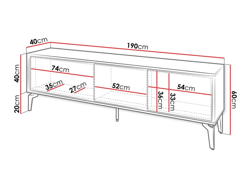 Lorvenn Tv-bänk 190 cm - Brun/Svart - Möbler - TV- & Mediamöbler - TV bänk & mediabänk