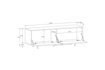Lowboard Alberto 150x38x50 cm, Ek - 150x38x50 cm, Ek - Möbler - TV- & Mediamöbler - TV bänk & mediabänk