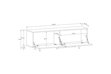Lowboard Alberto 150x38x50 cm, Vit - 150x38x50 cm, Vit - Möbler - TV- & Mediamöbler - TV bänk & mediabänk