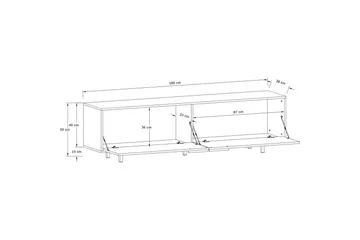 Lowboard Alberto 180x38x50 cm, Vit - 180x38x50 cm, Vit - Möbler - TV- & Mediamöbler - TV bänk & mediabänk