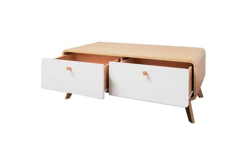 Lowboard Cassie 100x51x40 cm, Ek/Vit - 100x51x40 cm, Ek/Vit - Möbler - TV- & Mediamöbler - TV bänk & mediabänk