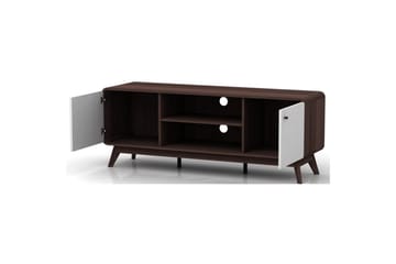 Lowboard Cassie 140x39x53 cm, Valnöt/Vit - 140x39x53 cm, Valnöt/Vit - Möbler - TV- & Mediamöbler - TV bänk & mediabänk
