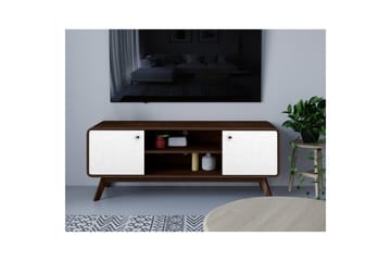 Lowboard Cassie 140x39x53 cm, Valnöt/Vit - 140x39x53 cm, Valnöt/Vit - Möbler - TV- & Mediamöbler - TV bänk & mediabänk